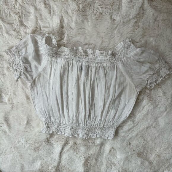 Show Me Your MuMu off the shoulder white top renaissance style - Picture 3 of 6